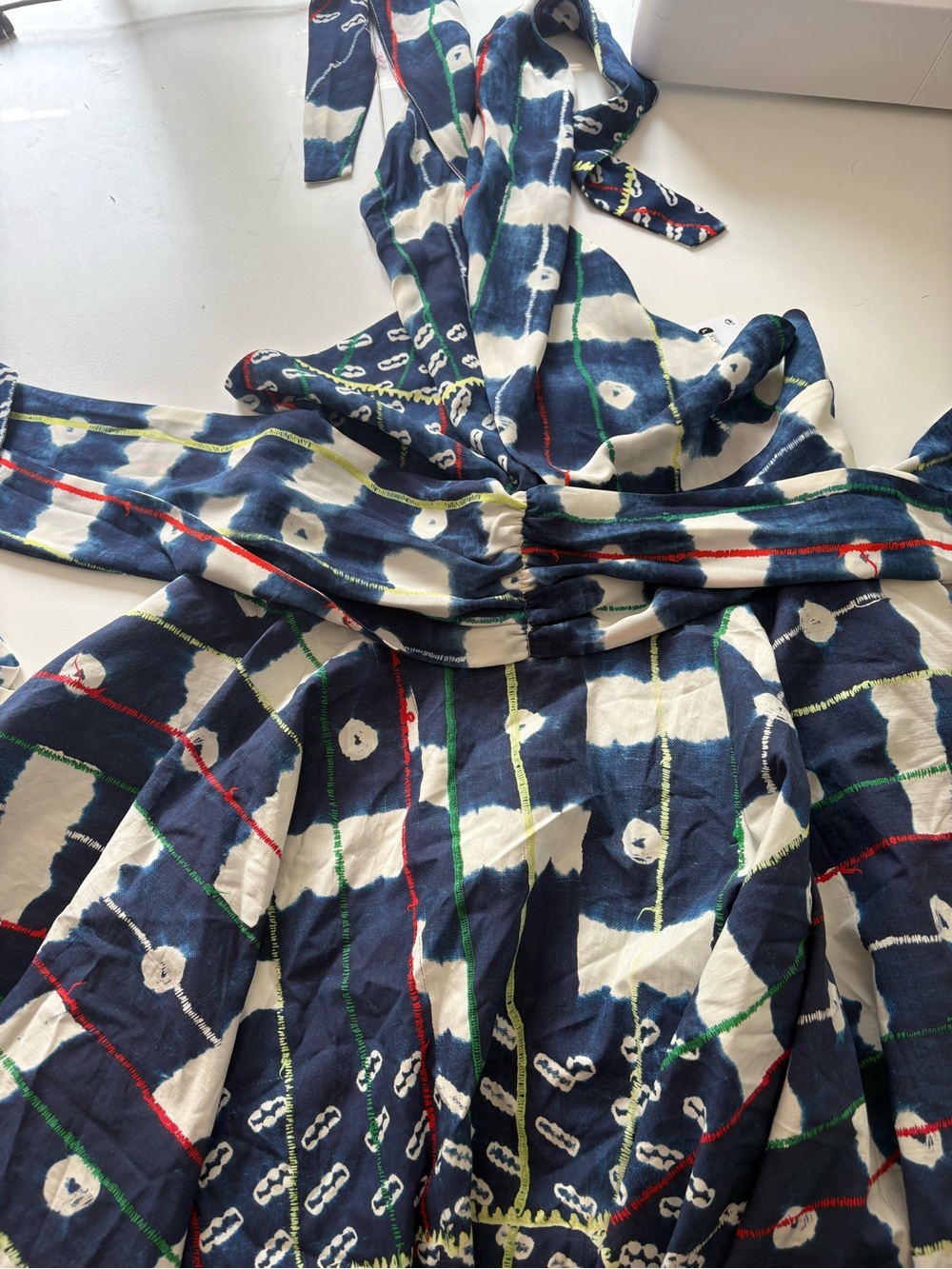 Desigual Navy and White Backless Halter Dress fits like a medium or even small - Picture 4 of 8